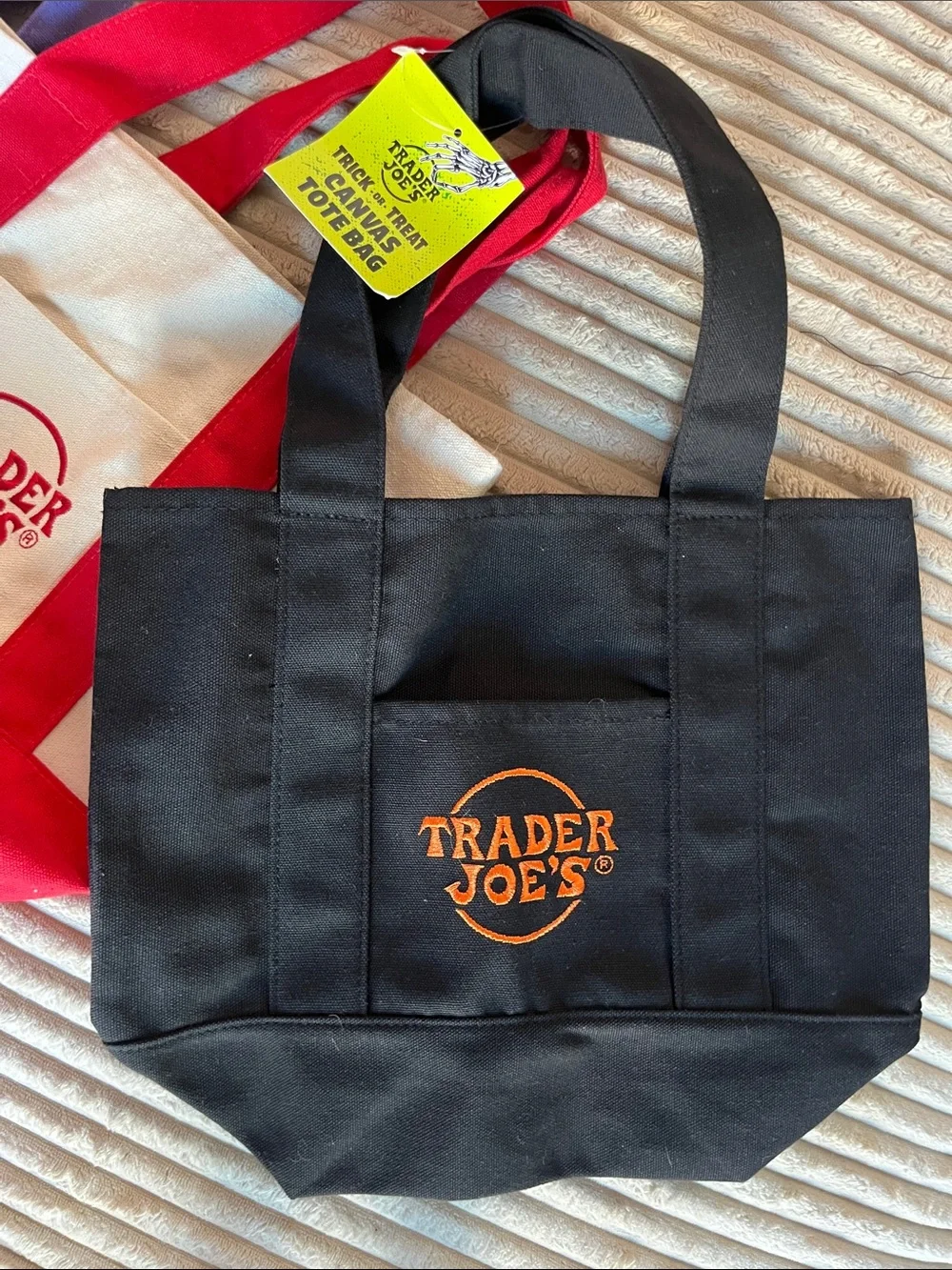 Trader Joe's Tote Bags - Black, Red & Purple! Can get all three or separate.